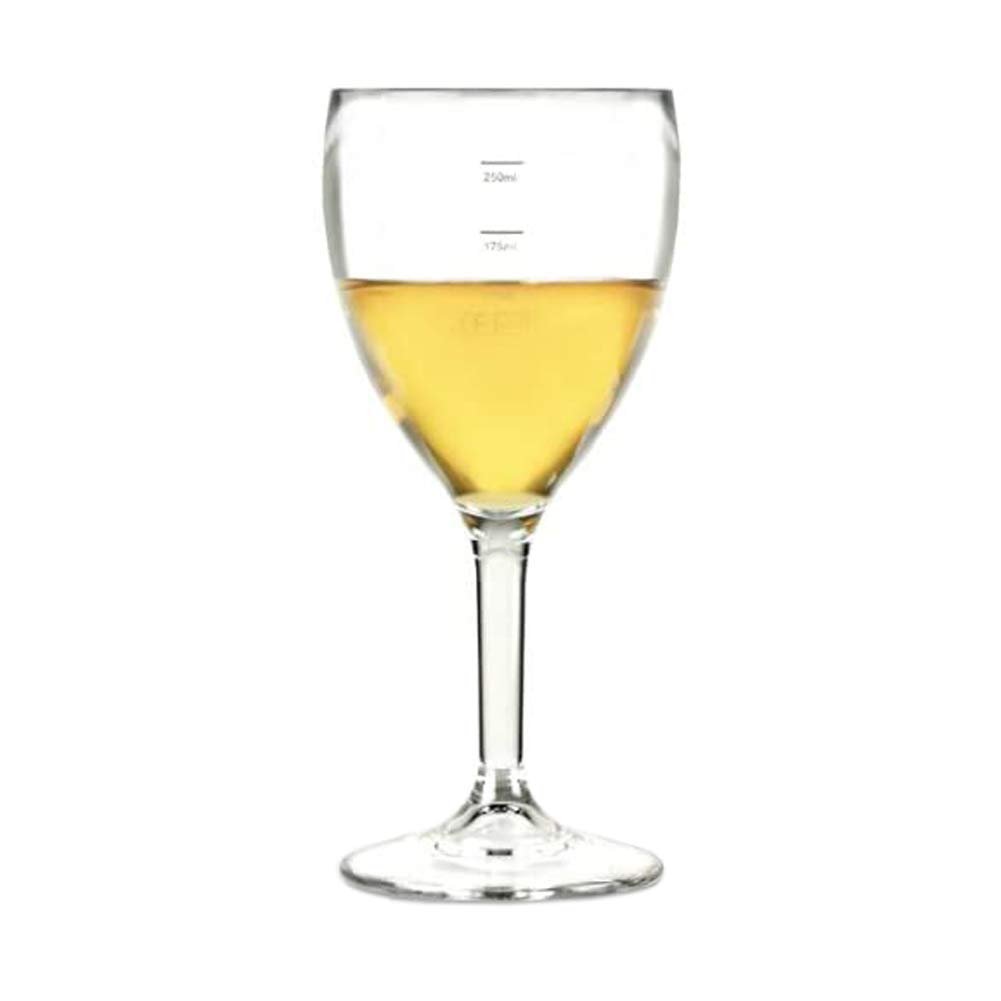 Elite Premium Polycarbonate Wine Glasses 11oz Lined and CE Stamped at 125ml, 175ml & 250ml - Pack of 12 | Plastic Reusable Wine Glasses, Virtually Unbreakable Polycarbonate Plastic
