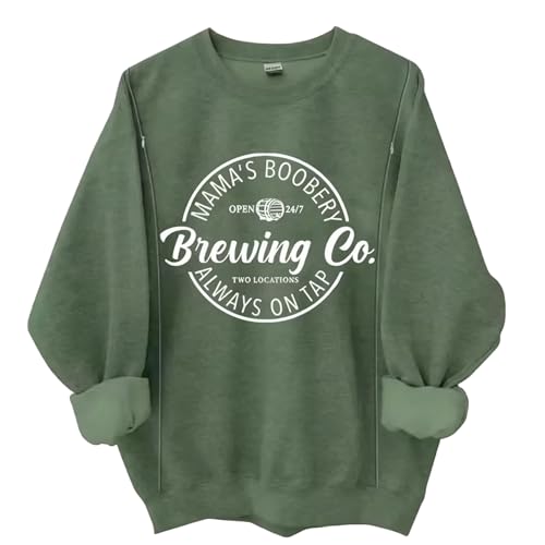 Image of Giftifymama Nursing Sweatshirt for Breastfeeding Fleece Maternity Nursing Top with Zippers Long Sleeve Postpartum Pullover