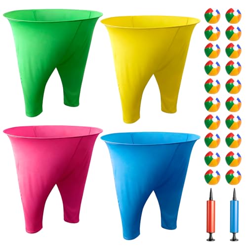 2 Pcs/4 Pcs Granny Pants Yard Game Granny Pants Outdoor Game with Bouncy Ball and Air Pump Team Family Reunion Party Field Day Game Sets