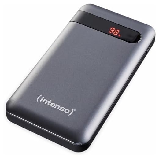 Intenso Powerbank PD10000 - externer Akku mit Power Delivery & Quick Charge 3.0 (10.000mAh, geeignet für Laptop, iPhone, Smartphone, Tablet, Kopfhörer etc.), Anthrazit