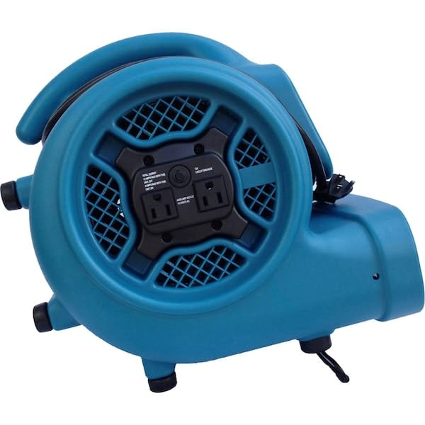 Image of XPOWER X-400A Pro 1 /4 HP 1600 CFM Centrifugal Air Mover, Carpet Dryer, Floor Fan, Blower, Daisy Chain, for Water Damage Restoration, Janitorial, Plumbing, Home Use,Blue