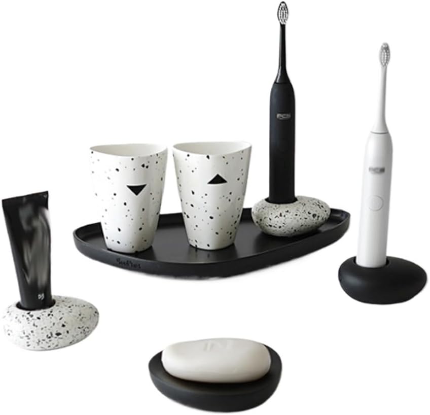 Bathroom Toothbrush Cup Ceramic Couple Brushing Cylinder Washing Cup Household Goods Set