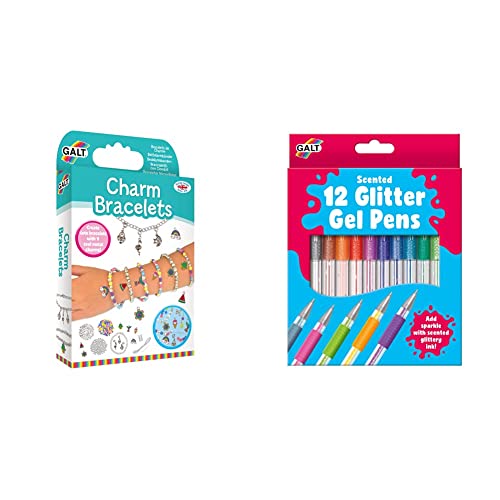 Image of Galt Toys, Charm Bracelets, Kids Craft Kit, Ages 8 Years Plus & Toys, 12 Glitter Gel Pens, Glitter Pen Set, Ages 6 Years Plus