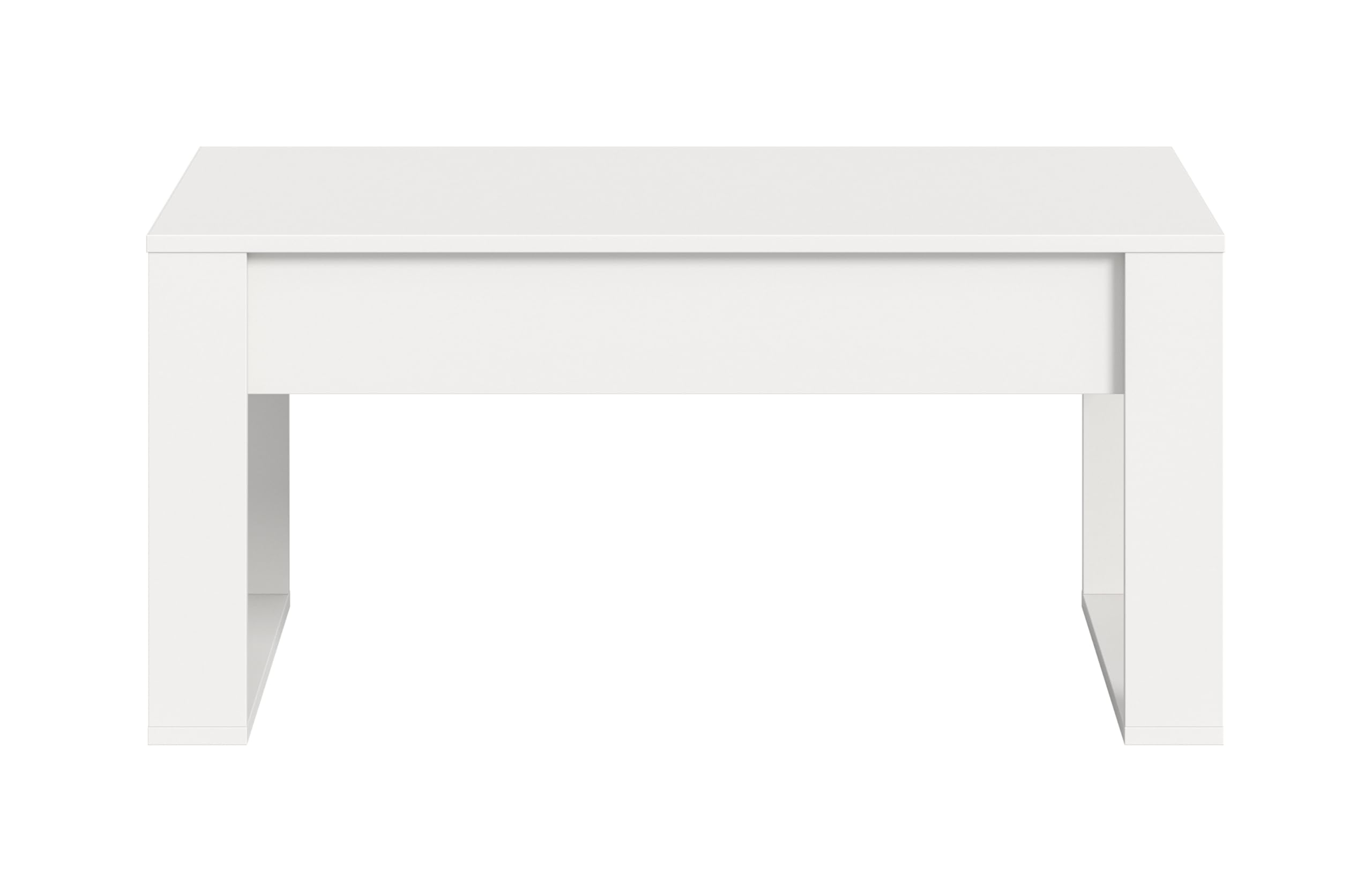 möbelando freiraum Couchtisch Malmö – Moderner Weißer Couchtisch mit 2 Schubkästen, 110x52x60 cm, FSC®-Zertifiziert, pflegeleicht & stabil