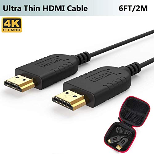 Ultra Thin HDMI Cable 6FT, 4K Hyper Super Flexible Slim HDMI Cord, World's