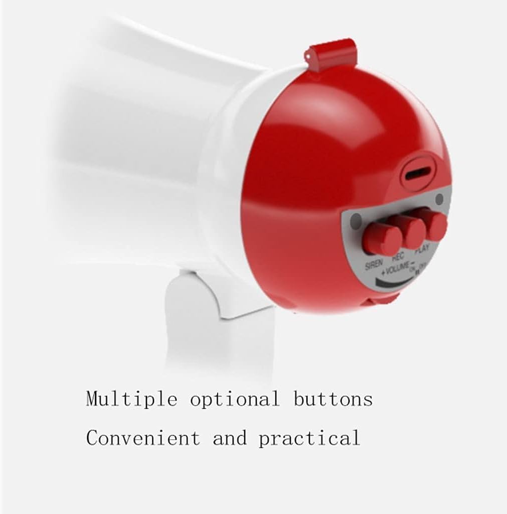 Porta Voce Megafono Megafoni manuali Sirena incorporata Portatile da 5 W Altoparlante per megafono con Registrazione Batteria per attività all'aperto Amplificatore Vocale