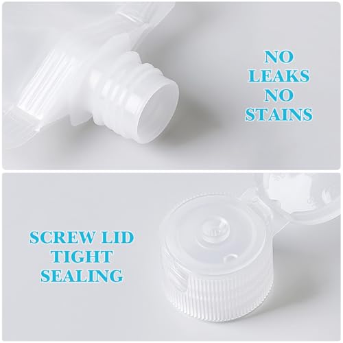 Refillable Empty Squeeze Pouch, 15pcs 30ml Stand Up Pouch Toiletry Lotion Gel Squeezable Bags Plastic Toiletry Containers for Travel Toiletries Cosmetic4