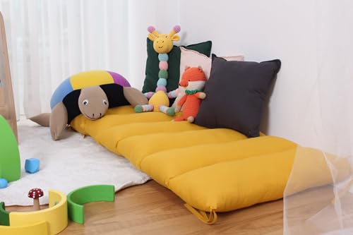 My Photostation.com Toddler Cushion for Climbing Arch Montessori Rocker Cushion Set Climbing Arch Pillow Floor Cushion Toddler Nap Mat - Yellow