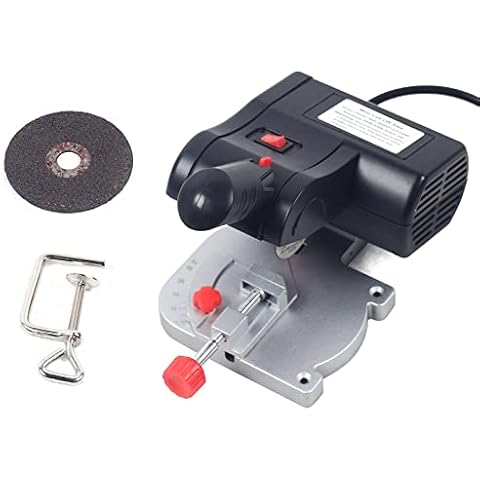 Mini Cut Off Machine JIF-DC50B Metal Cutting Chop Saw Precise Cut 90w Portable Mitre Saw with Steel Cutting Blade 185 * 135 * 150mm Table Saw for Art Craft Plastic/Wood/Stone Metal Cutting Cover