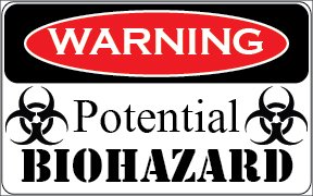 "Potential Biohazard - Warning - - 3.75"x6" Magnet warn081306-3.75" x6-M