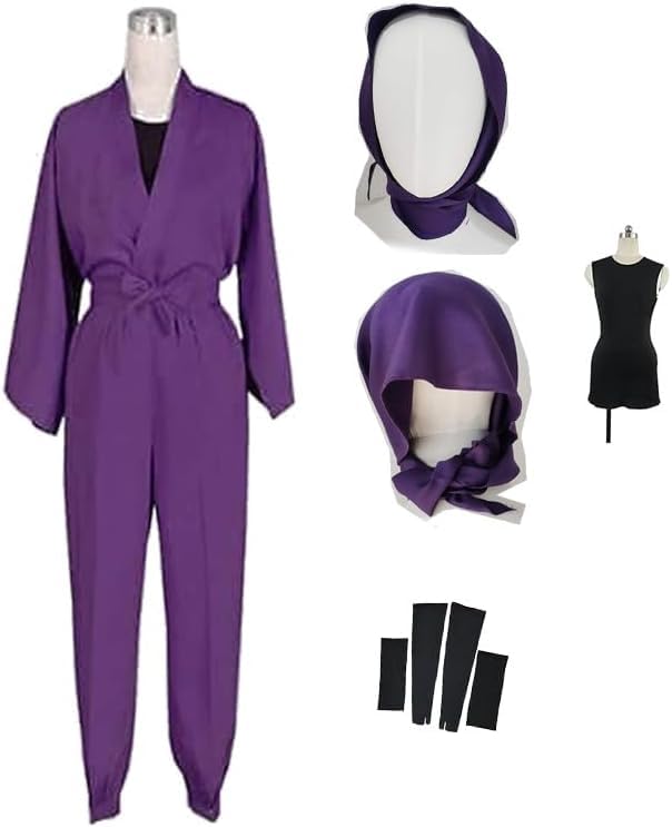 Amazon.co.jp: [PWPCOS]忍たま乱太郎 コスプレ衣装 四年生 紫 頭巾＋