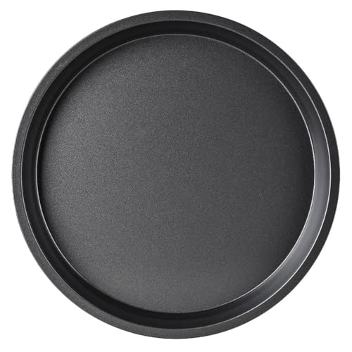 Luxshiny 9 Inch Carbon Steel Pizza Pan, Non-Stick Baking Pizza Tray Round Pie Baking Tray for Oven Use - Black