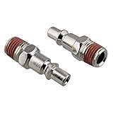 ABN 1/4in NPT Coupler Air Fittings Male Air Hose Coupler, Air Tool Fittings – Quick Connect Coupler 2-Pack