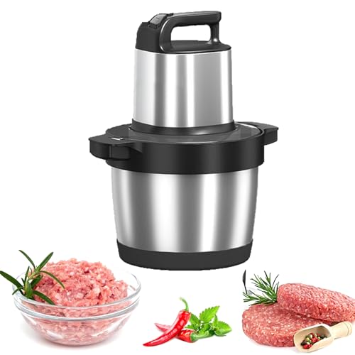 ERICAT Picadora De Carne Eléctrica, Máquina para Hacer Salchichas con Mango Antideslizante, Alta Potencia De 1500 W Y Gran Capacidad De 6,5 L, Modo De 3 Velocidades Ajustable, para El Hogar, Cocina