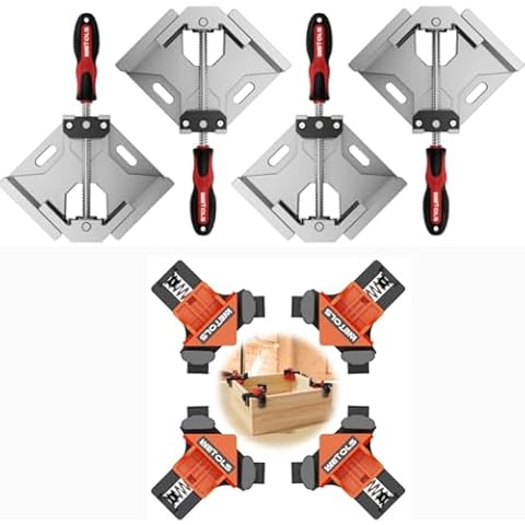 WETOLS Corner Clamp 4pcs + 4Pcs Fast Adjustable Quick Spring Loaded Woodworking Clamp Versatile Set 90 Degree Right Angle Clamp Clamps for Woodworking, Photo Framing, Gifts for Men Dad Cover