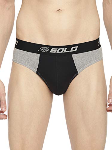Image of SOLO Mens NEO-Tech Jersey Fabric - Ultra Soft Cotton Stretch Brief - Contrast Modern Contour Pouch - Rockstar Design (Pack of 5)