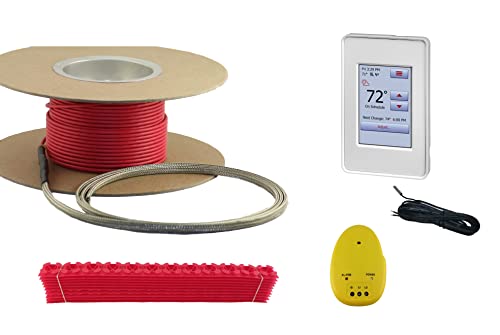 🛒 Crazy Deals 35 Sqft Warming Systems 120 V Electric Tile Radiant Floor Heating Cable with Touch Screen Programmable Thermostat, Including Thermostat Sensor, Installation Monitor and Cable Guides