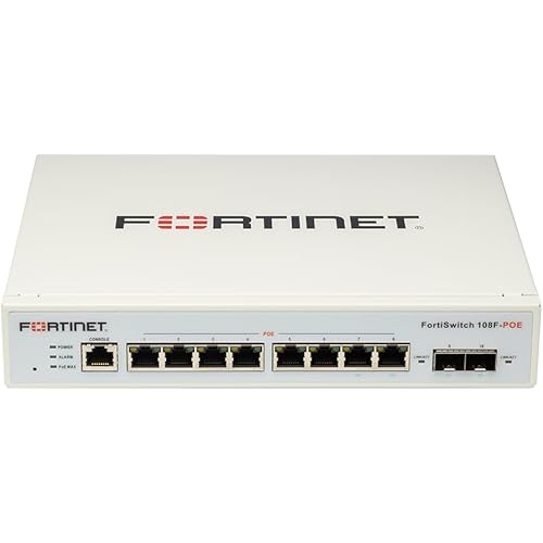New - Fortinet FS-108F-POE FortiSwitch 108F-POE 8-Port PoE Managed Switch [No License] [New in Original Box]