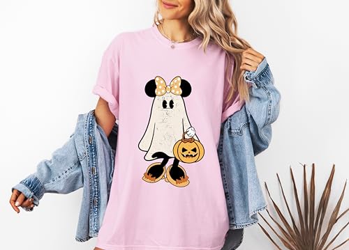 Retro M.ickey M.innie Halloween Couple Shirts, M.ickey Ghost Shirt, M.innie Ghost Shirt, Spooky Season Shirt, Halloween Trip Shirts, Comfort Colors Tee2