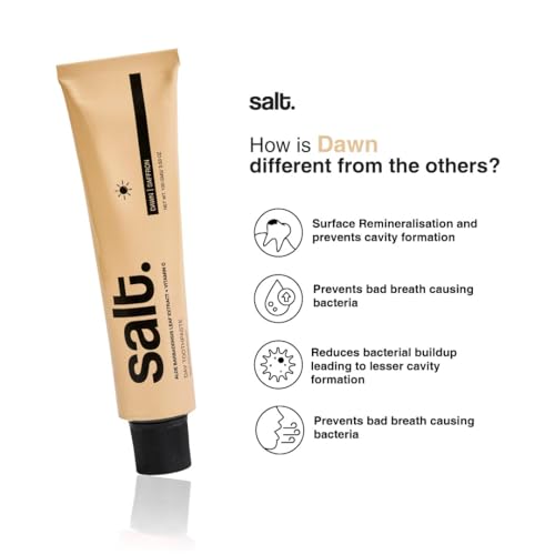 Image of Salt. Oral Care Premium Toothpaste Combo 100g Each - Pack of 5 for Adults - Whitening, Sensitivity & Charcoal | Nano Hydroxyapatite | Fluoride Free | Complete Morning & Night Oral Care