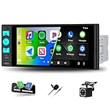 [Écran tactile HD et note d'installation]: Écran tactile HD TN de 6 pouces, résolution 1440*720, offrant la transmission la plus confortable et la plus rapide.Cet autoradio convient à l'ouverture du tableau de bord 1din, environ 188mm * 58mm, veuillez vous référer à l'image principale du produit ou au manuel d'instructions pour une taille spécifique.