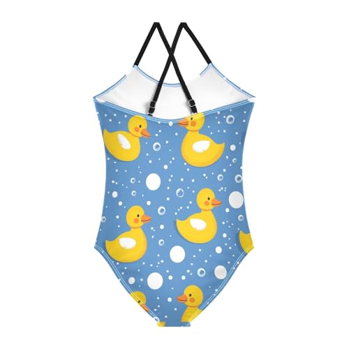 Girl's One Piece Swimsuit Rubber Duckies with Bubbles Beach Bathing Swimwear2