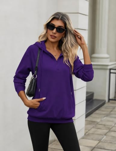 Image of Zeagoo Hoodies for Women Half Zip Up Oversized Sweatshirt Fall Clothes 2026