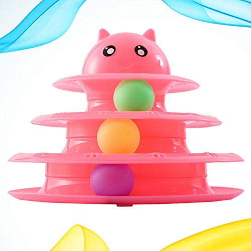 VILLCASE Toalha de 4 NÃ­veis de Brinquedo Interativo Gatinho Brinquedo Gato Brinquedo Bola Brinquedo