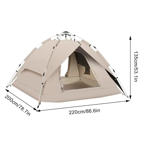 Carpa para camping tipo cúpula para 3-4 personas, khaki miniatura 2