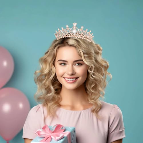 Schmoopy Tiara Crown for Women, Crystal Tiara for Bridal Prom Queen Birthday Birthday Party