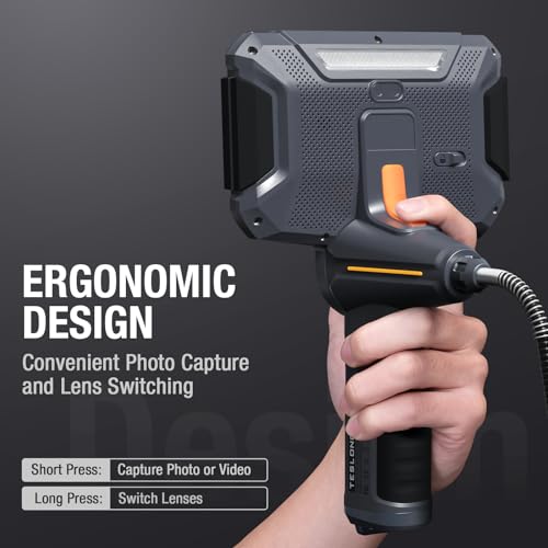 Image of Teslong TF600 4-Way Articulating Borescope with 6.5mm Dual Lens Endoscope | Professional Mechanic Inspection Camera, Ergonomic Design, 6-inch 1920x1080 IPS Screen, 6+1 LEDs, IP67, 6000mAh, 32GB, 5FT