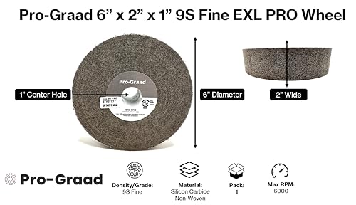 Image of EXL PRO Convolute Deburring Polishing Wheel - 6 inch x 2 inch x 1 inch 9S Fine Silicon Carbide - Professional Grade - Metal Deburring, Finishing and Polishing Wheel - (1 Pack)