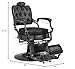Winado Heavy Duty Vintage Recline Barber Chair Hydraulic with Headrest, Supports up to 700lbs & 360° Rotatable, Professional Salon Beauty Spa Shampoo Equipment (Square Backrest)