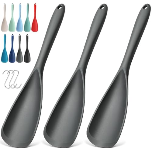 3 PACK Silicone Cooking Spatula & Spoon for Nonstick Cookware, BPA-Free