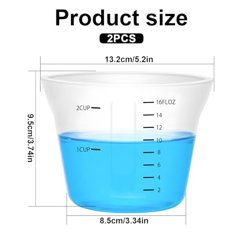 Set 2 vasos medidores de silicona 500 ml miniatura 2