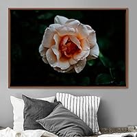 Framed Canvas Wall Art Flora Snapshot Closeup Dark Expressive Farmhouse/Country Floral Multicolor Photography Realism Single - 16x24 inches