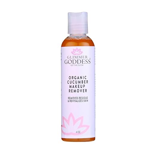 GLIMMER GODDESS Organic Cucumber Makeup Remover, 4 oz - Removes Makeup, Gentle Hydration, Antioxidant Protection, Face Cleanser