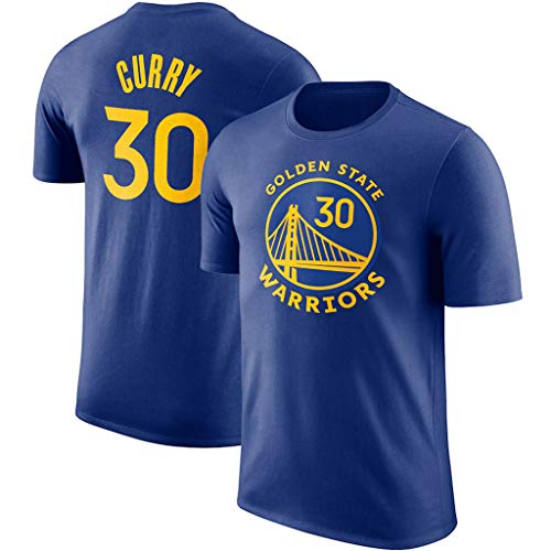 JNTM Uomo NBA T-Shirt Golden State Warriors # 30 Fan Classic Maglia Traspirante Athletics Estate Allentato Tee per I Giovani Stephen Curry-M