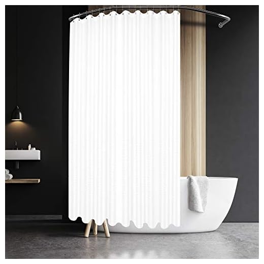 Barossa Design Extra Wide and Extra Long Waffle Weave Shower Curtain 108 x 84 inch, 230 GSM Heavy Fabric No Blowing, Water Repellent, Washable, Spa, White, 18 Holes