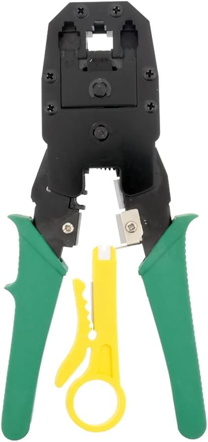 Orret Home 3’lü Modüler İrtibat Pensesi – 4P-4C, 6P-6C ve 8P-8C RJ11 RJ12 RJ45 Ethernet Kablo Jak Çakma Pensesi, Ağ ve Telefon Kablosu Sıkma Aracı-Kablo Soyucu Hediyeli-Asorti Renk