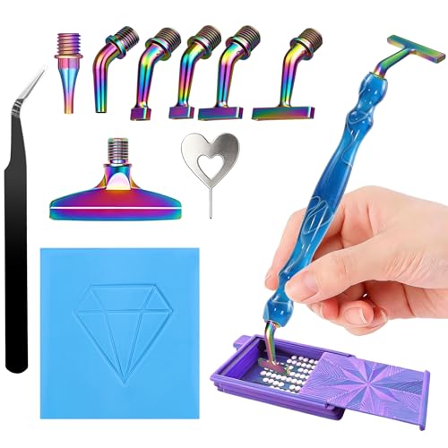 Kit de pintura de diamantes con bolígrafo ergonómico y puntas intercambiables para manualidades