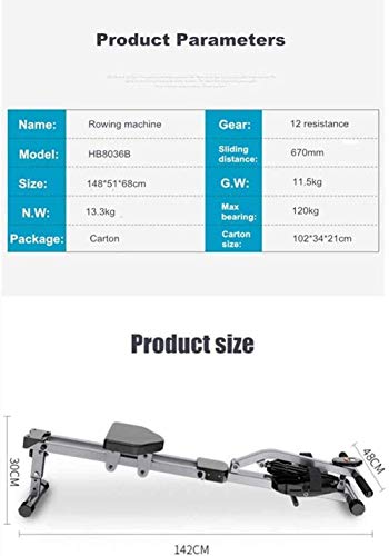 Image of Home Rowing Machine Adjustable Home Rowing Machine, Male and Female Weight Loss Muscle Training Water Rowing Machine, Foldable Steel Aerobic Exercise Fitness Equipment