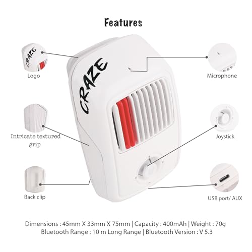 Image of Arctic Fox Craze MP3 Music Bluetooth Speaker |Super Compact, Robust Sound|3W RMS|in-Built Mic with Voice Assistance|Upto 6 Hrs Playtime|Save 100+ MP3 Songs |Type C Charging (White)