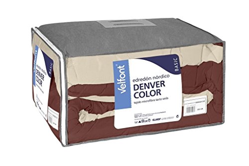 Edredon nórdico de 300gr Bicolor color Marron/Piedra 180x220 ( para cama de 105 y 110 )