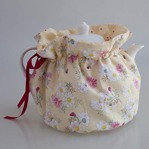 Image of JOONOR Tea Cosy - Cotton Printed Tea Cosy, Vintage Floral Dust Cover for Kitchen Tea Pot, Breakfast Warmer, Insulation and Keep Warm, Color#3