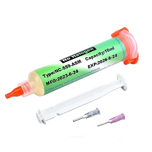 Image of Solder Flux, 559 No Clean Soldering Flux Paste,Lead Free Rosin Flux,10cc Tacky Soldering Flux,Soldering Liquid Flux for Electronics,For BGA,SMD,USB Socket Repairing (10ml)