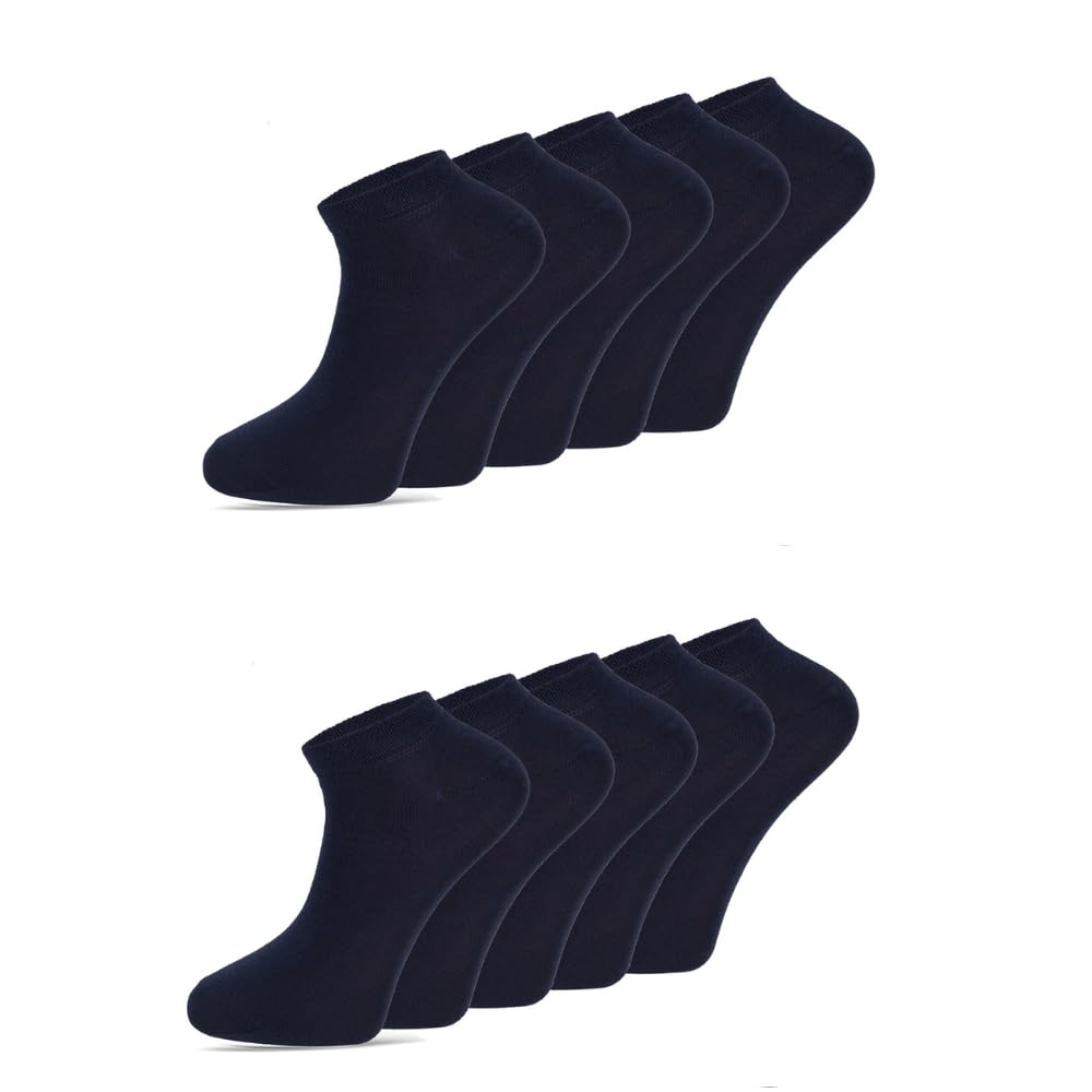 Sneaker Socken Herren Damen, Premium 10 Paar Sneakersocken aus Baumwolle, Atmungsaktive Bequem Kurz Sportsocken, Wandersocken, Laufsocken, Unisex, Schwarz, Weiß, Grau, 39-42 43-46 47-49 35-38