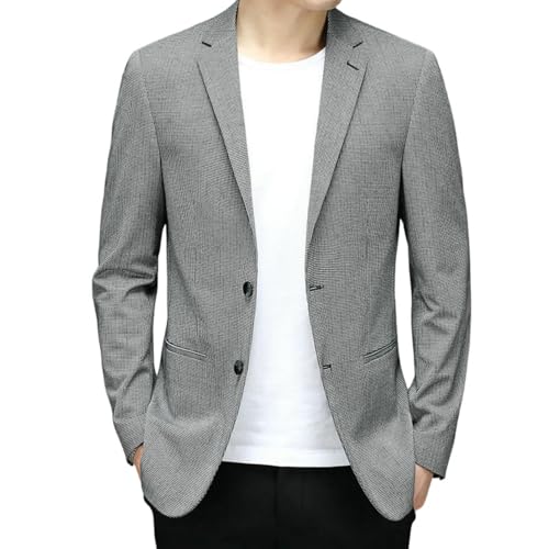 Blazer d'affaires homme coupe coréenne veste automne légère à carreaux