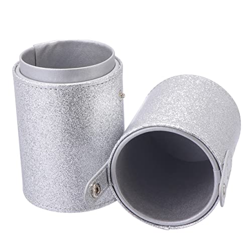 Ipetboom Contenitore per Pennelli Trucco in Pu Organizer Porta Pennelli da Trucco Secchio Portaoggetti Coperchio Antipolvere Grande Capacità per Riporre Strumenti Cosmetici