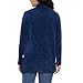 Orvis Womens Cardigan Sweater Chenille Pockets Soft Open-Front Midweight (Blue,Small)